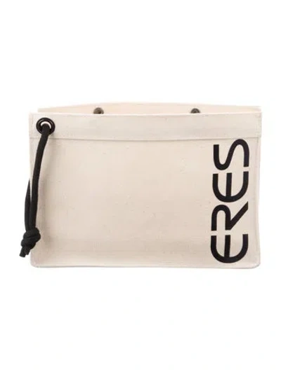 Pre-owned Eres Canvas Travel Pouch In Black/neutrals