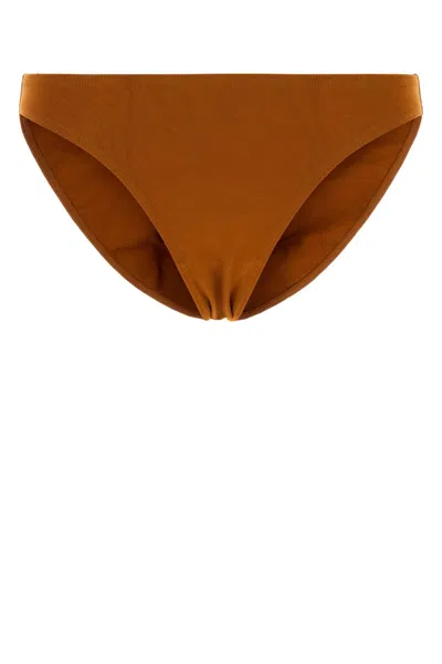 Eres Caramel Stretch Nylon Fripon Bikini Bottom In Brown