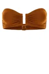 Eres Women Caramel Stretch Nylon Show Bikini Top In Brown