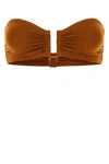 Eres Women Caramel Stretch Nylon Show Bikini Top In Brown