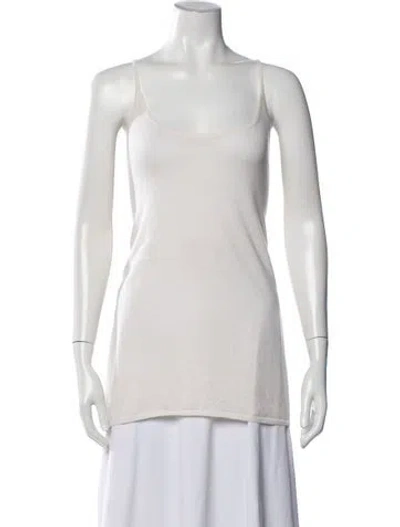 Pre-owned Eres Cashmere Scoop Neck Top In Neutral