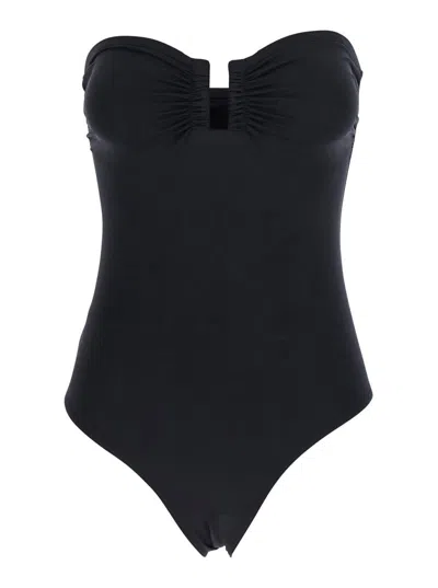 ERES 'CASSIOPEE' BLACK ONE-PIECE SWIMSUIT WITH BACK NECKLINE IN TECH FABRIC WOMAN