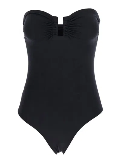 ERES 'CASSIOPEE' BLACK ONE-PIECE SWIMSUIT WITH BACK NECKLINE IN TECH FABRIC WOMAN