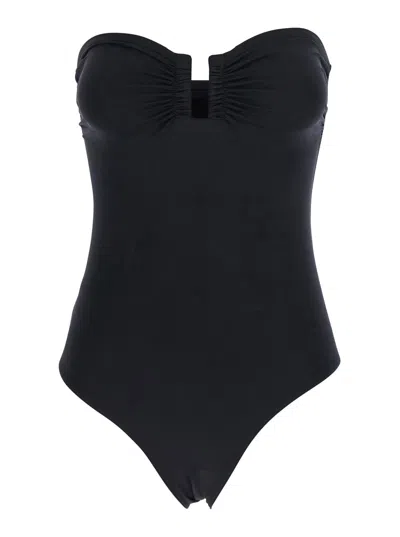 Eres Cassiopee Black One-piece Swimsuit With Back Neckline In Tech Fabric Woman