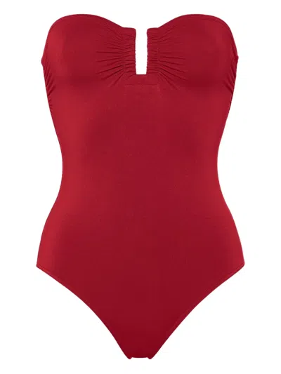 Eres Cassiopée Bustier-neck Swimsuit In Red