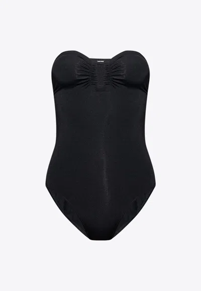 Eres Cassiopee Bustier One-piece Swimsuit In Black