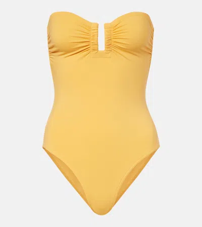 Eres Cassiopée Gathered Swimsuit In Gold