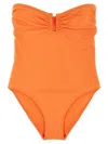 Eres Ruched Detail Strapless One-piece Swimsuit In Orange