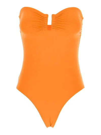 Eres Cassiopee Orange One-piece Swimsuit With Back Neckline In Tech Fabric Woman