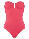 Eres Cassiopee Bandeau One-piece Swimsuit In 粉色