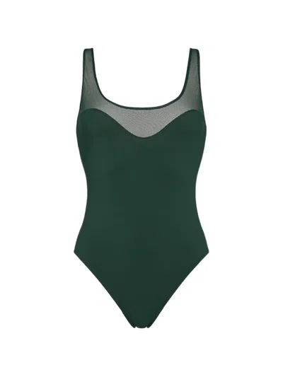 Eres Charisme Mesh-panelled Swimsuit In Black