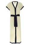 Eres Draped Dress With Pockets And Tie In Neutral