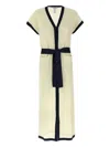 Eres Draped Dress With Pockets And Tie In Neutrals