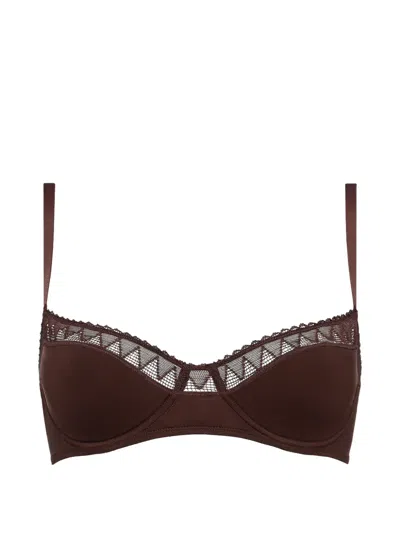 Eres Chérir Lace-trim Padded Bra In Burgundy