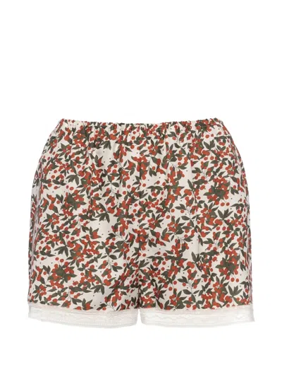 Eres Cherry-print Lace-trim Pajama Shorts In Multi