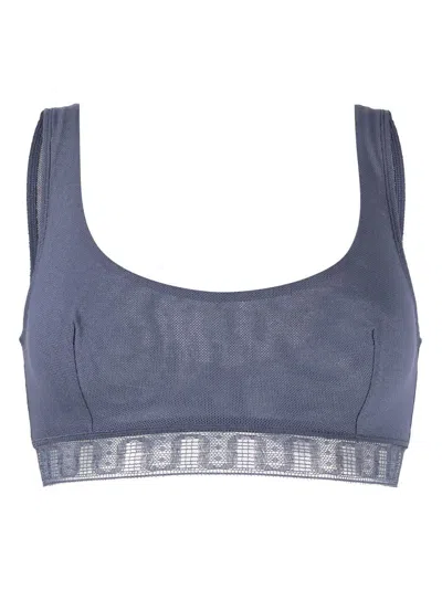 Eres Chiffon Crop-top Bra In Gres