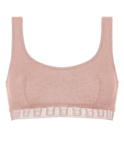 Eres Chiffon Crop Top Bra In Neutrals