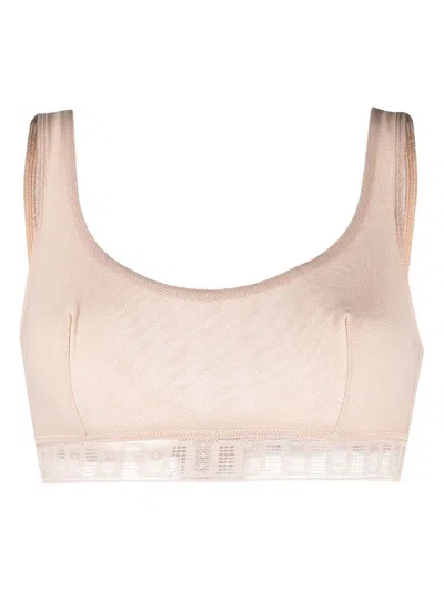 Eres Chiffon Lace-trim Bralette In Neutrals