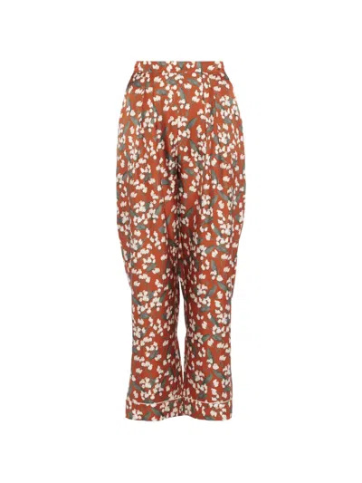 Eres Chuchotis Floral-print Silk Pajama Bottoms In Multi
