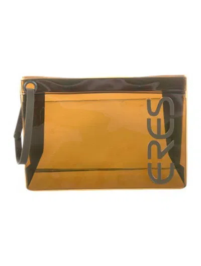 Pre-owned Eres Clear Medium Cosmetic Bag In Green