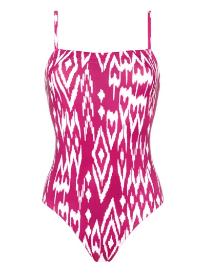 Eres Cloud Geometric-print Swimsuit In Pink