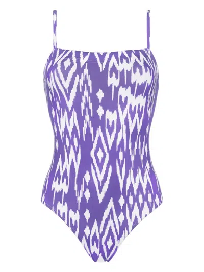 Eres Cloud Geometric-print Swimsuit In Purple