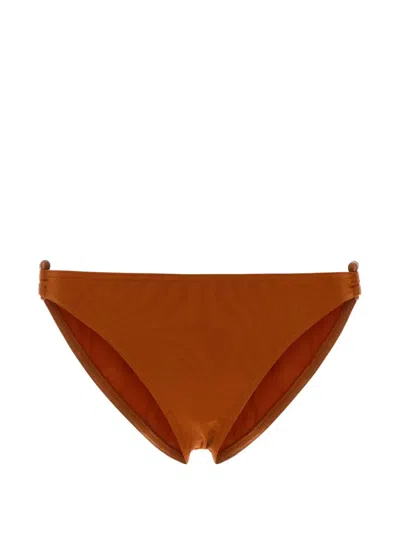 Eres Clutch Bead-embellished Bikini Bottoms In Brown