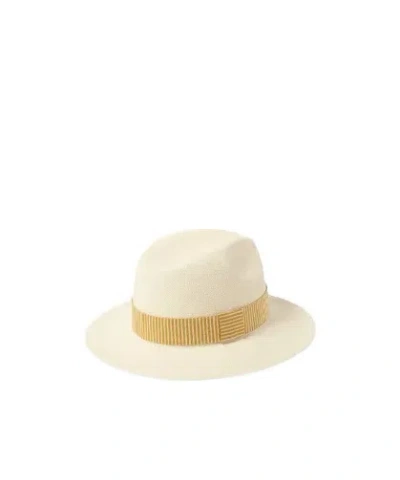 Eres Color Block Straw Hat In Gray