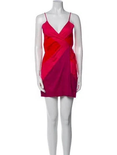 Pre-owned Eres Colorblock Pattern Mini Dress In Red