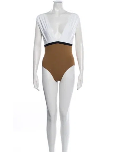 Pre-owned Eres Colorblock Pattern One-piece W/ Tags In Brown