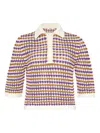 Eres Comeback Open-knit Cotton-blend Polo Shirt In Neutral