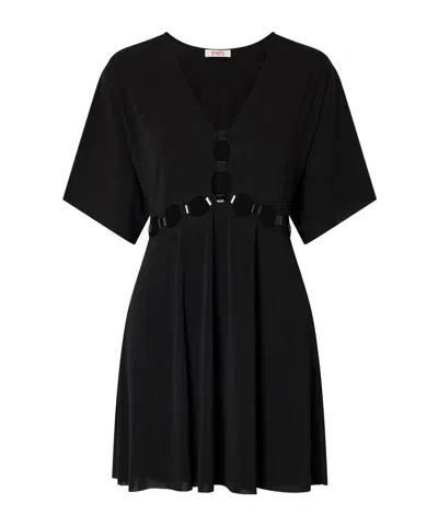Eres Connection Cutout Jersey Mini Dress In Black