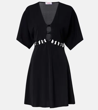 Eres Connection Cutout Jersey Minidress In Black