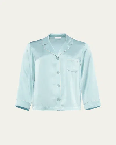 Eres Convive Silk Pyjama Shirt In Ciel De Jourtoi A Beurre