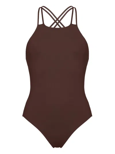 Eres Copaiba Double-strap Swimsuit In Brown