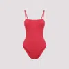Eres Aquarelle High-cut Legs Swimsuit In Peau Douce In Coral