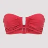 Eres Bandeau Bikini Top With Bust Shirring In Coral