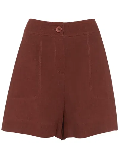 Eres Correct High-waisted Shorts In 褐色