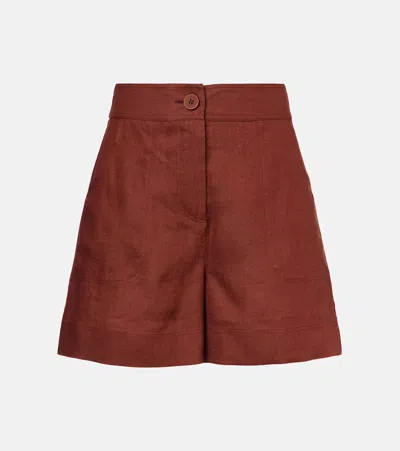 Eres Correct Linen Shorts In Brown