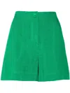 Eres Correct Linen Shorts In Green