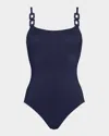 Eres Square Neckline Swimsuit Cut-out Strap In Nautique