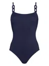 Eres Square Neckline Swimsuit Cut-out Strap In Blue