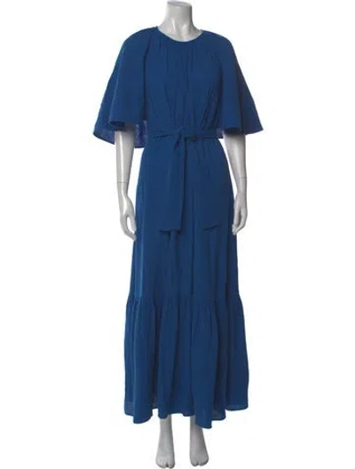 Pre-owned Eres Crew Neck Long Dress In Blue