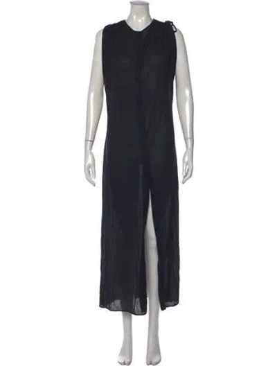 Pre-owned Eres Crew Neck Long Dress In Blue