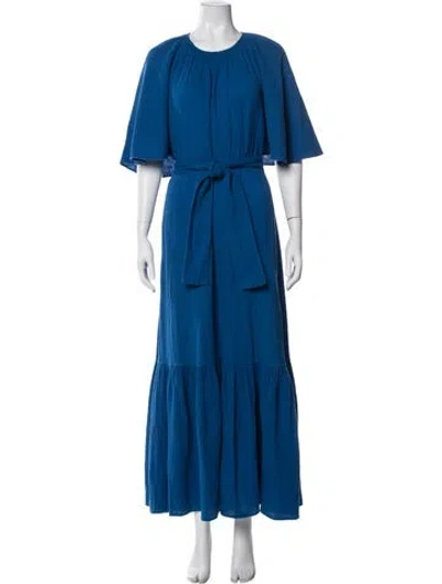 Pre-owned Eres Crew Neck Long Dress In Blue
