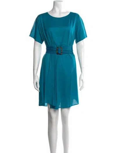 Pre-owned Eres Crew Neck Mini Dress In Blue
