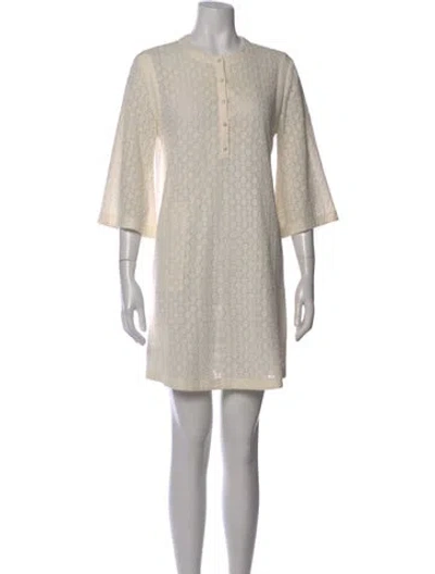 Pre-owned Eres Crew Neck Mini Dress In Neutral