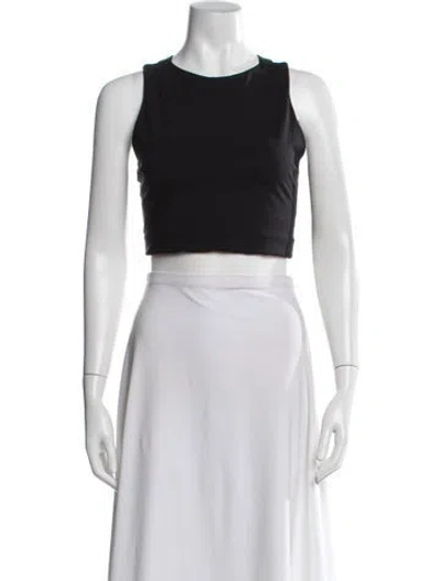 Pre-owned Eres Crew Neck Sleeveless Crop Top In Black