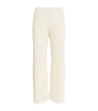 Eres Crochet Emblème Wide-leg Trousers In White
