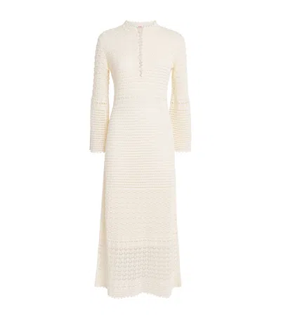 Eres Crochet Madone Midi Dress In White